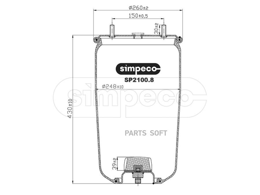 

Пневморессора (Без Стакана) Hcv SIMPECO SP21008010