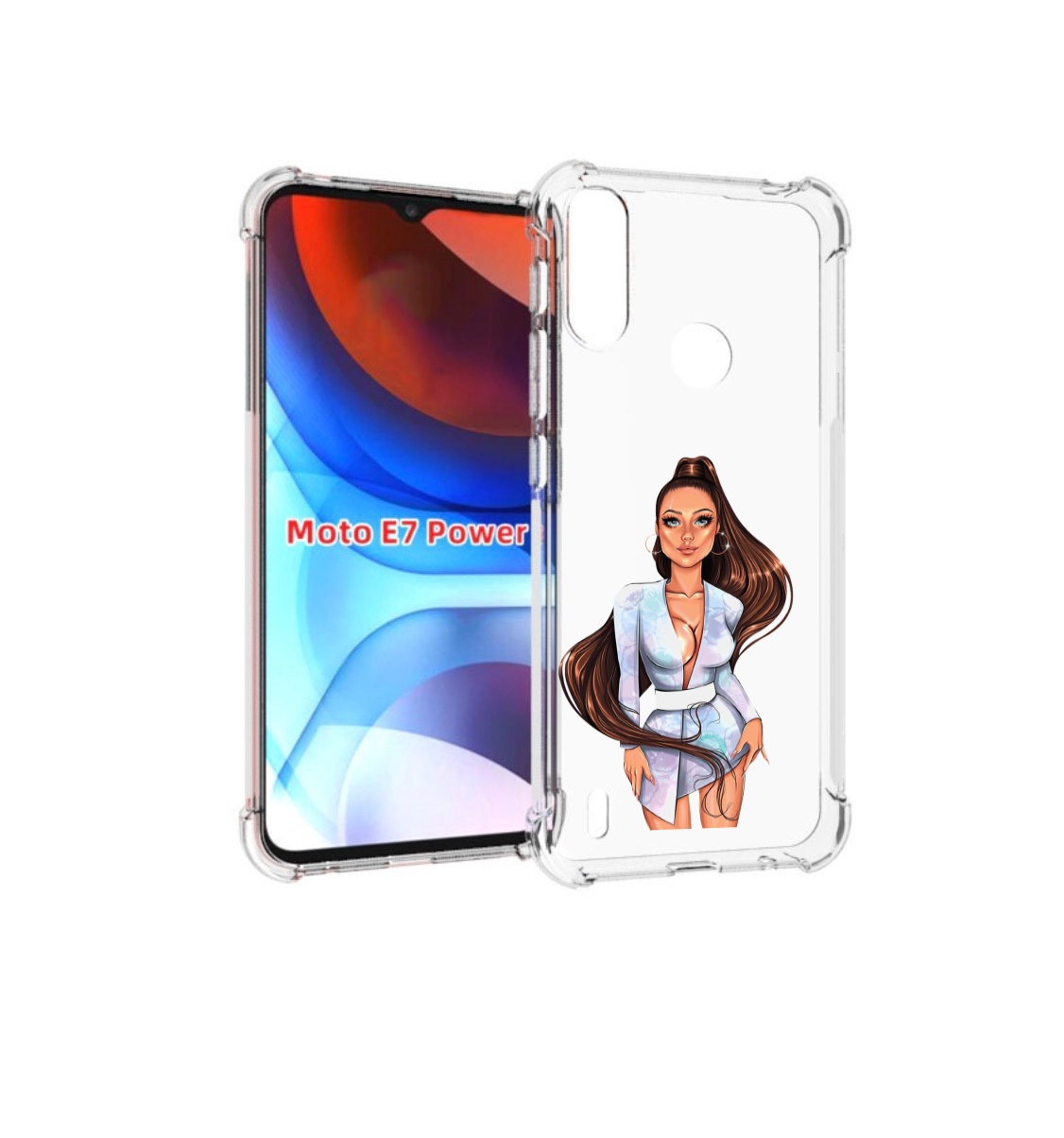 

Чехол MyPads девушка-с-очень-длинными-волосами женский для Motorola Moto E7 Power, Прозрачный, Tocco