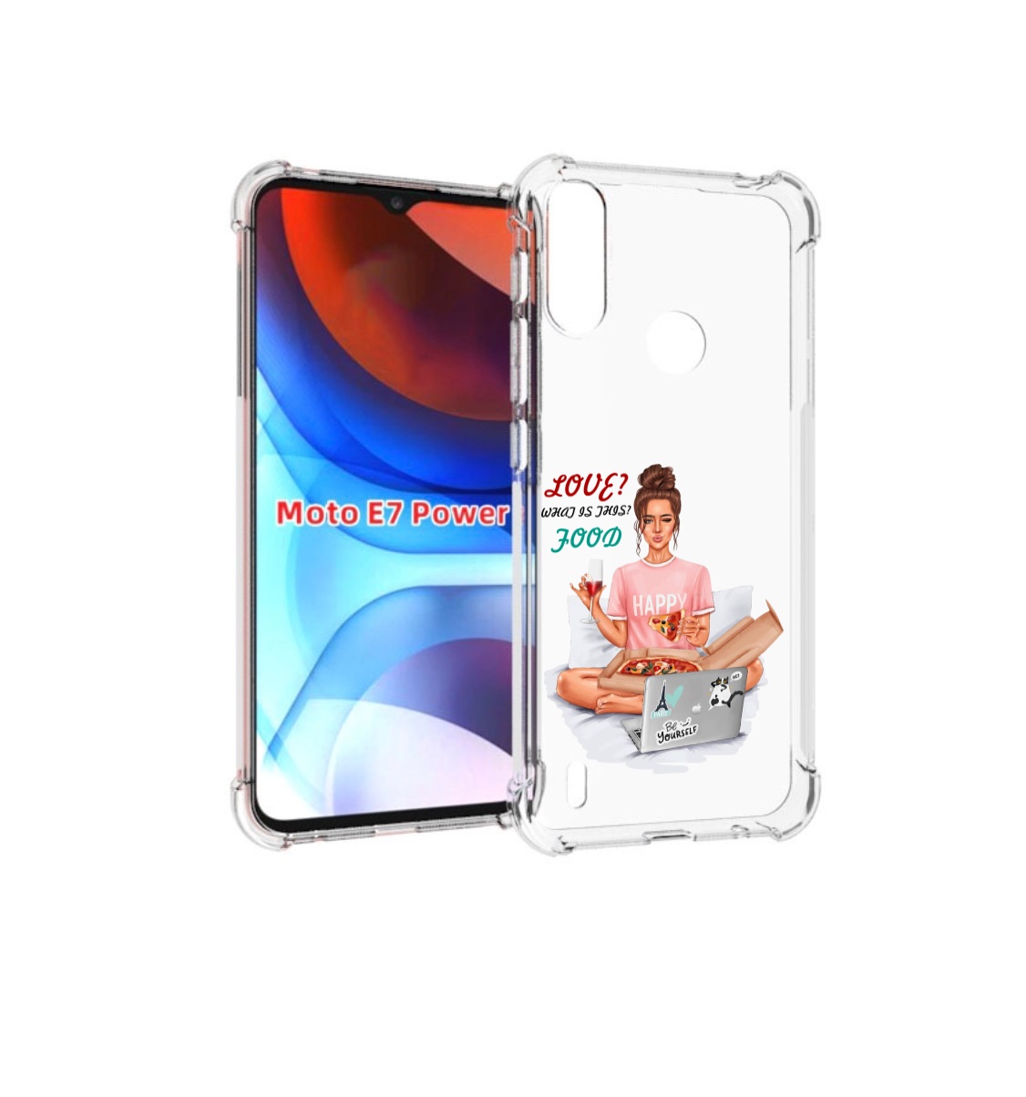 

Чехол MyPads девушка-с-ноутбуком женский для Motorola Moto E7 Power, Прозрачный, Tocco