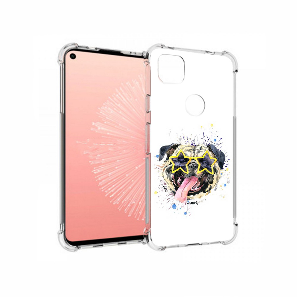 

Чехол MyPads Tocco для Google Pixel 4A мопс боксер, Прозрачный, Tocco