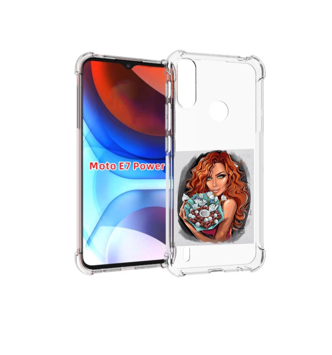 

Чехол MyPads девушка-с-кокосовым-букетом женский для Motorola Moto E7 Power, Прозрачный, Tocco