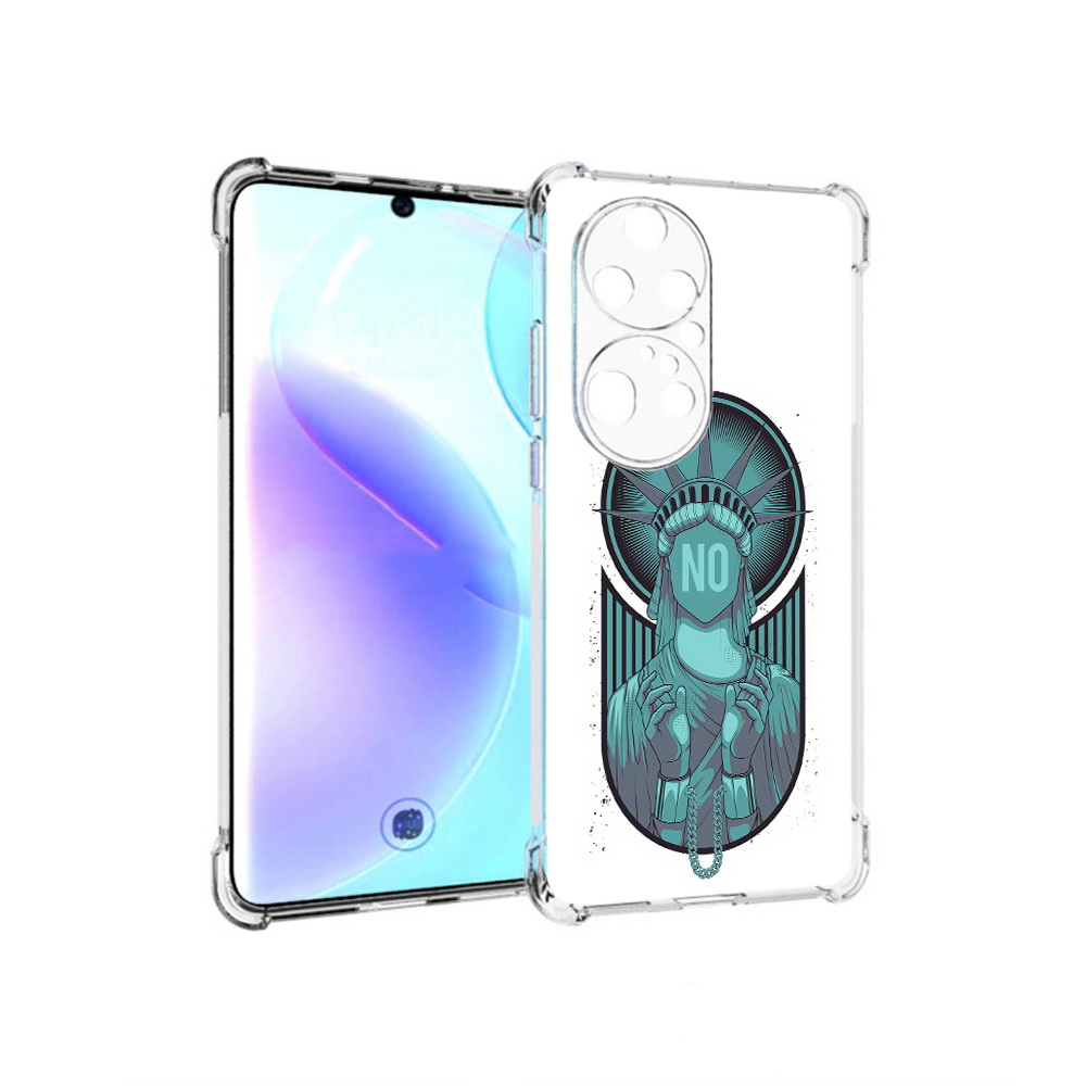 

Чехол MyPads Tocco для Huawei P50 Pro статуя свободы зеленый, Прозрачный, Tocco