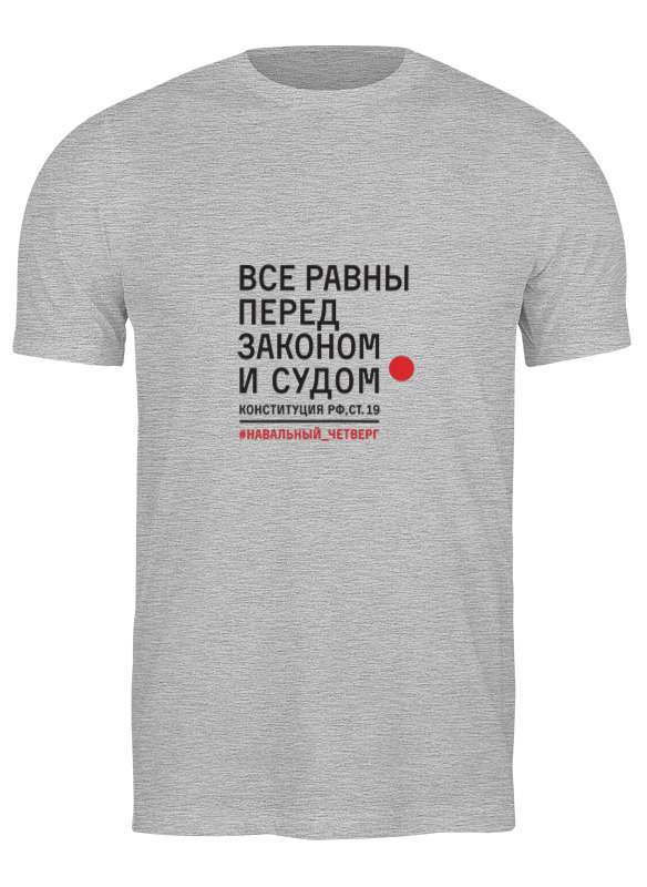 

Футболка мужская Конституция рф, ст. 19 3703406 Printio серая S, Конституция рф, ст. 19 3703406