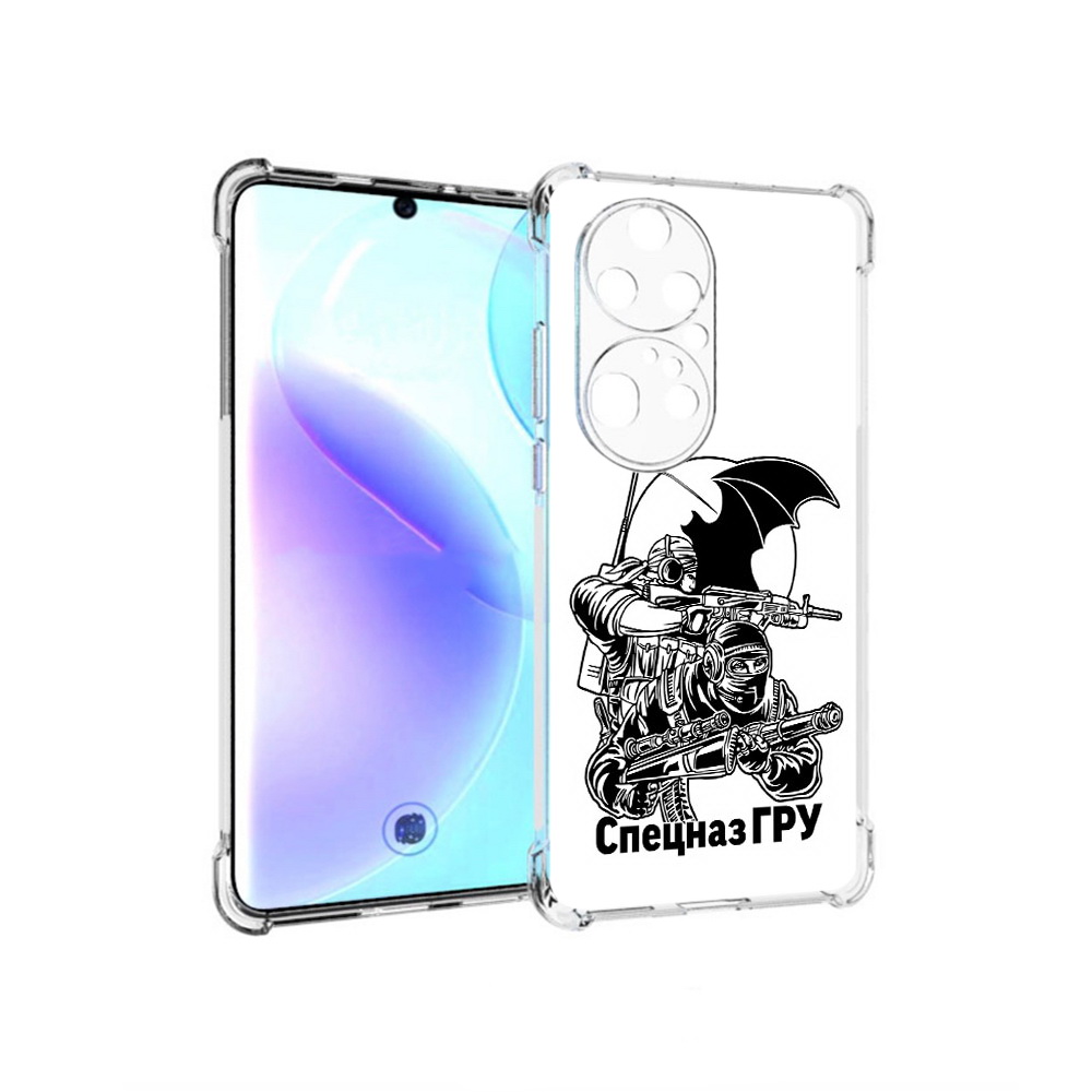 

Чехол MyPads Tocco для Huawei P50 Pro спецназ гру, Прозрачный, Tocco