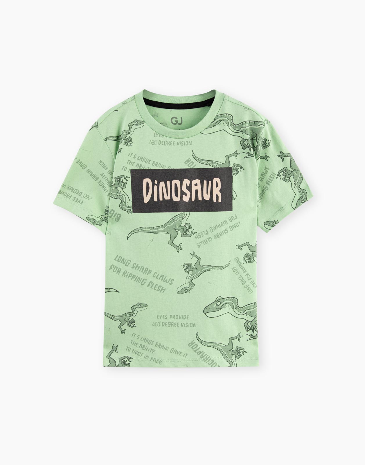 Оливковая футболка с принтом динозавров для мальчика 12-18мес/86
