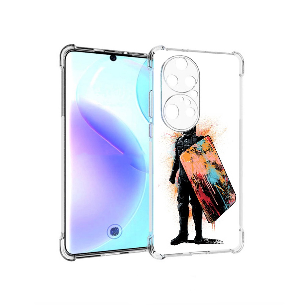 

Чехол MyPads Tocco для Huawei P50 Pro солдат с красочным щитом, Прозрачный, Tocco