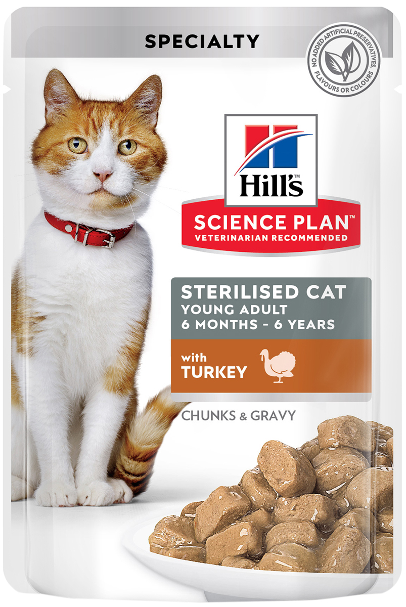 Влажный корм для кошек Hill's Science Plan Sterilised, индейка, 85г