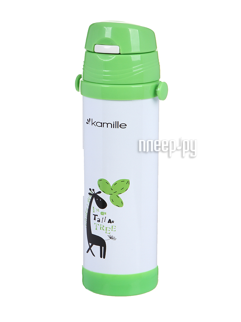 фото Термос kamille 500ml white-green 2086 nobrand