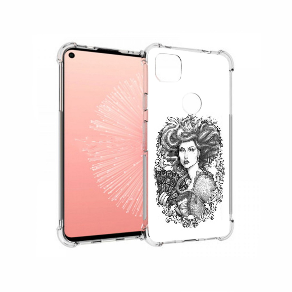 

Чехол MyPads Tocco для Google Pixel 4A медуза черно белый, Прозрачный, Tocco