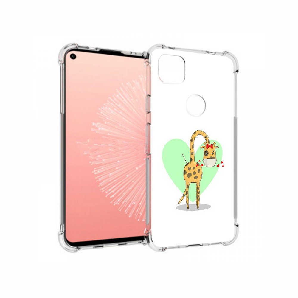 

Чехол MyPads Tocco для Google Pixel 4A Влюбленный жираф 14 февраля, Прозрачный, Tocco
