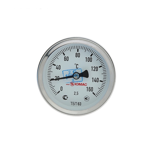 Термометр биметаллический, 160°C, с погружной гильзой 60 мм