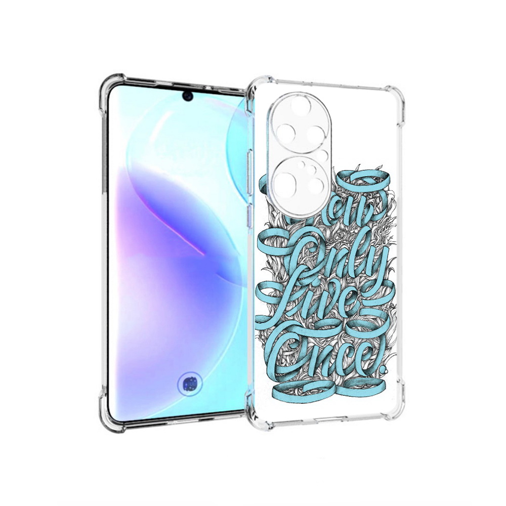 

Чехол MyPads Tocco для Huawei P50 Pro слова из ленты абстракция, Прозрачный, Tocco