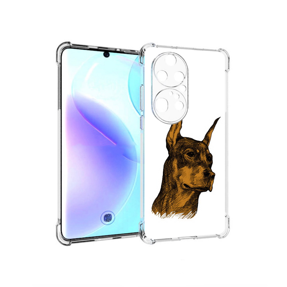 

Чехол MyPads Tocco для Huawei P50 Pro скетч доберман, Прозрачный, Tocco