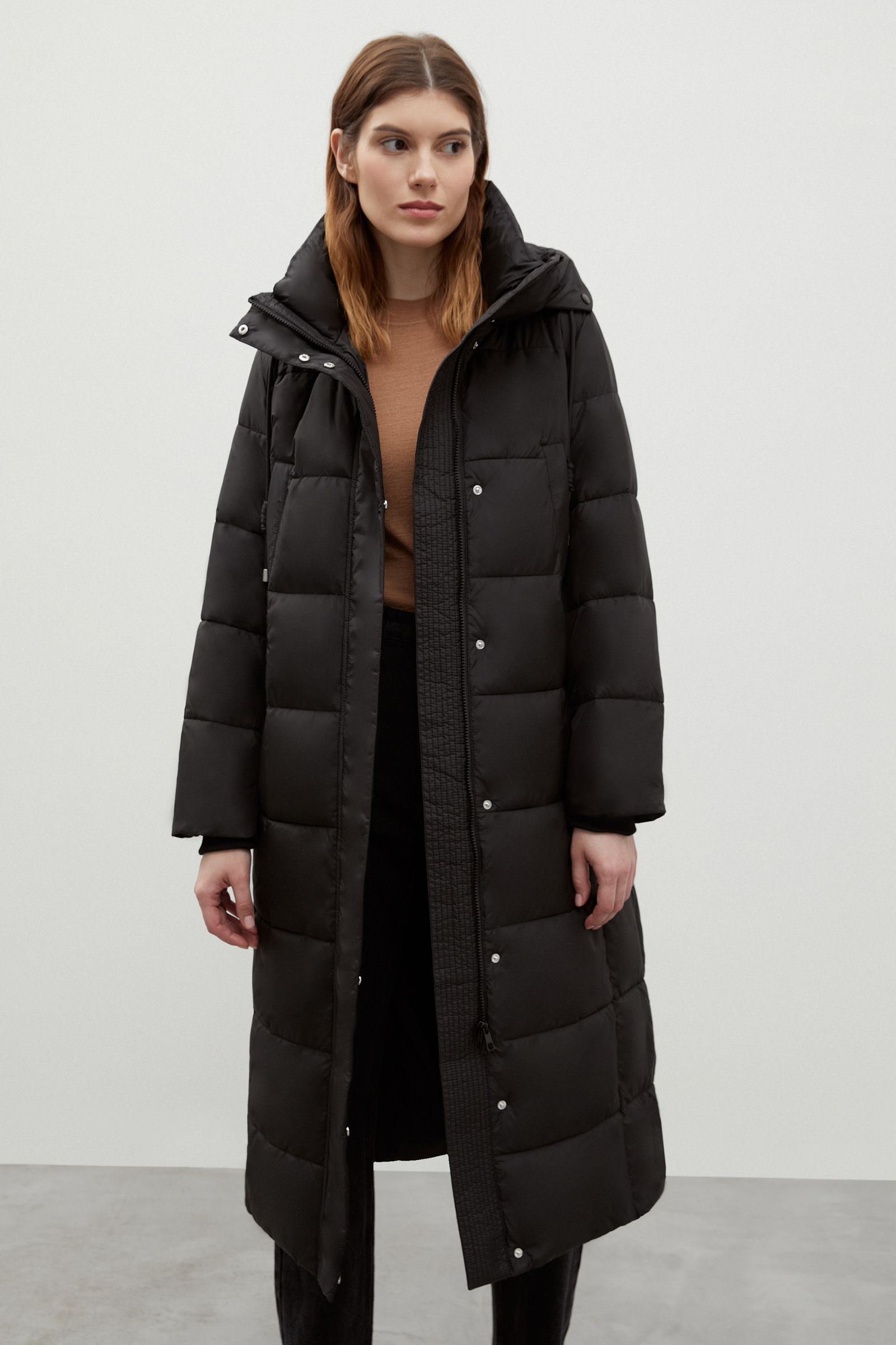 

Пальто женское Finn Flare FWC11016 черное 2XL, FWC11016