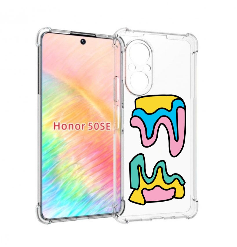 

Чехол бампер MyPads вытекающая-абстракция для Honor 50 SE против, Прозрачный, Tocco