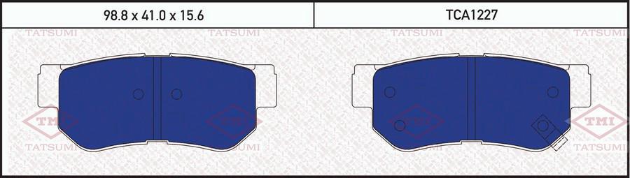 

Тормозные колодки Tatsumi задние дисковые TCA1227