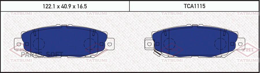 

Тормозные колодки Tatsumi передние дисковые TCA1115