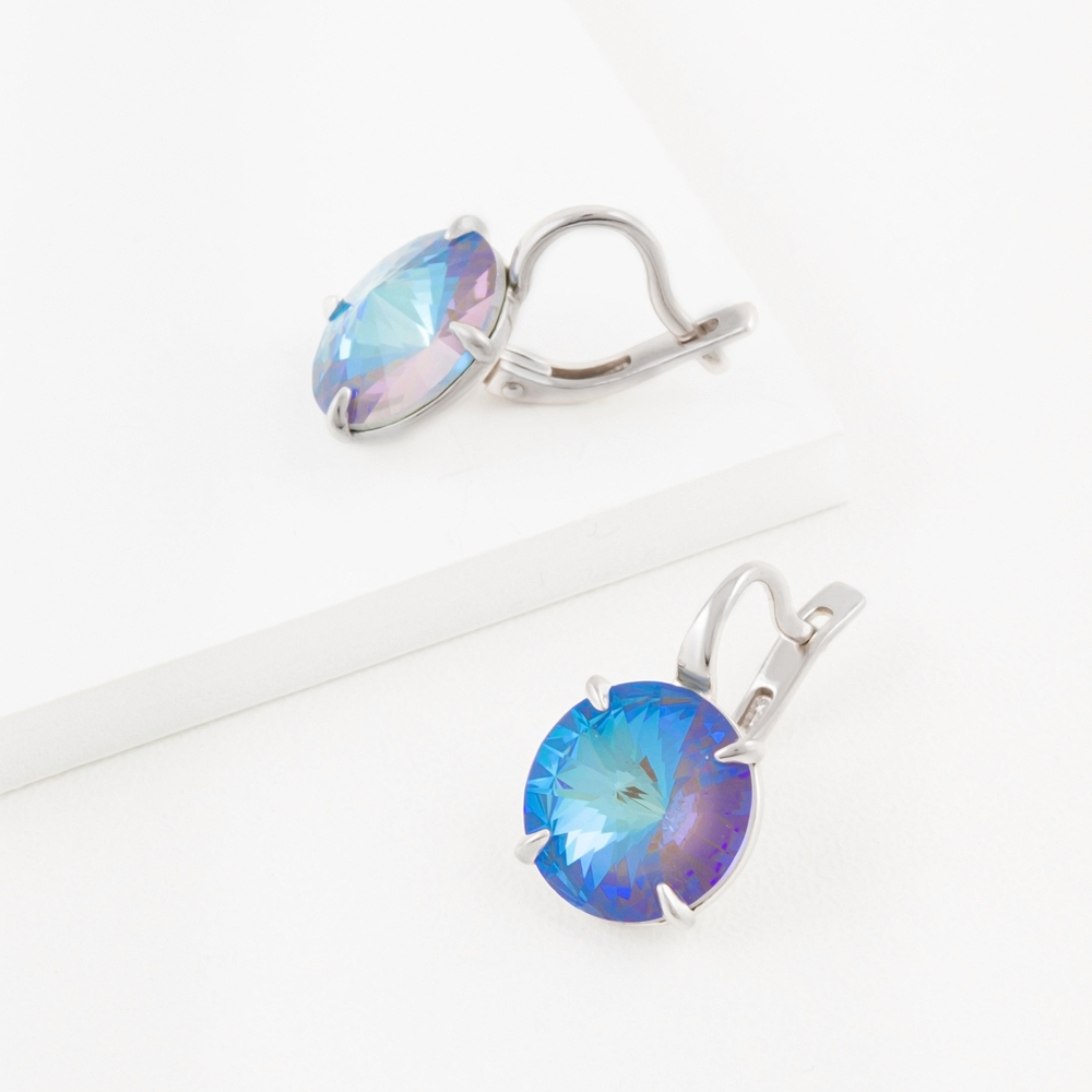 

Серьги женские из серебра НАШЕ ЗОЛОТО Ф1С002пЛ130Д, swarovski, Ф1С002пЛ130Д
