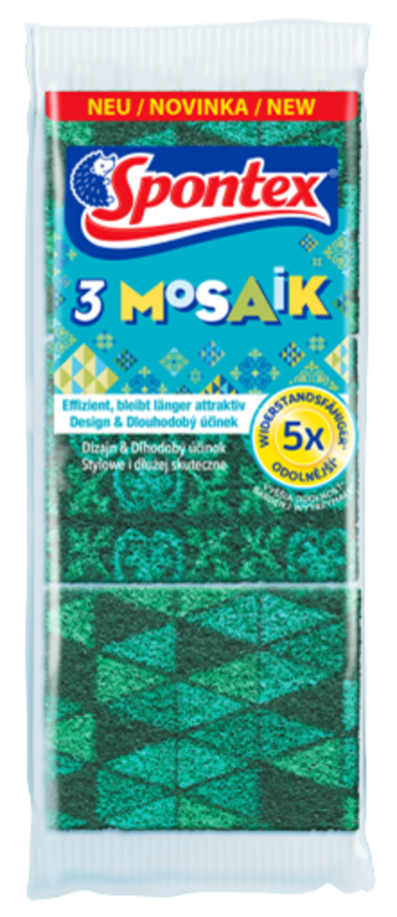 фото Губка кухонная из поролона с оригинальным рисунком mosaic (3шт) spontex