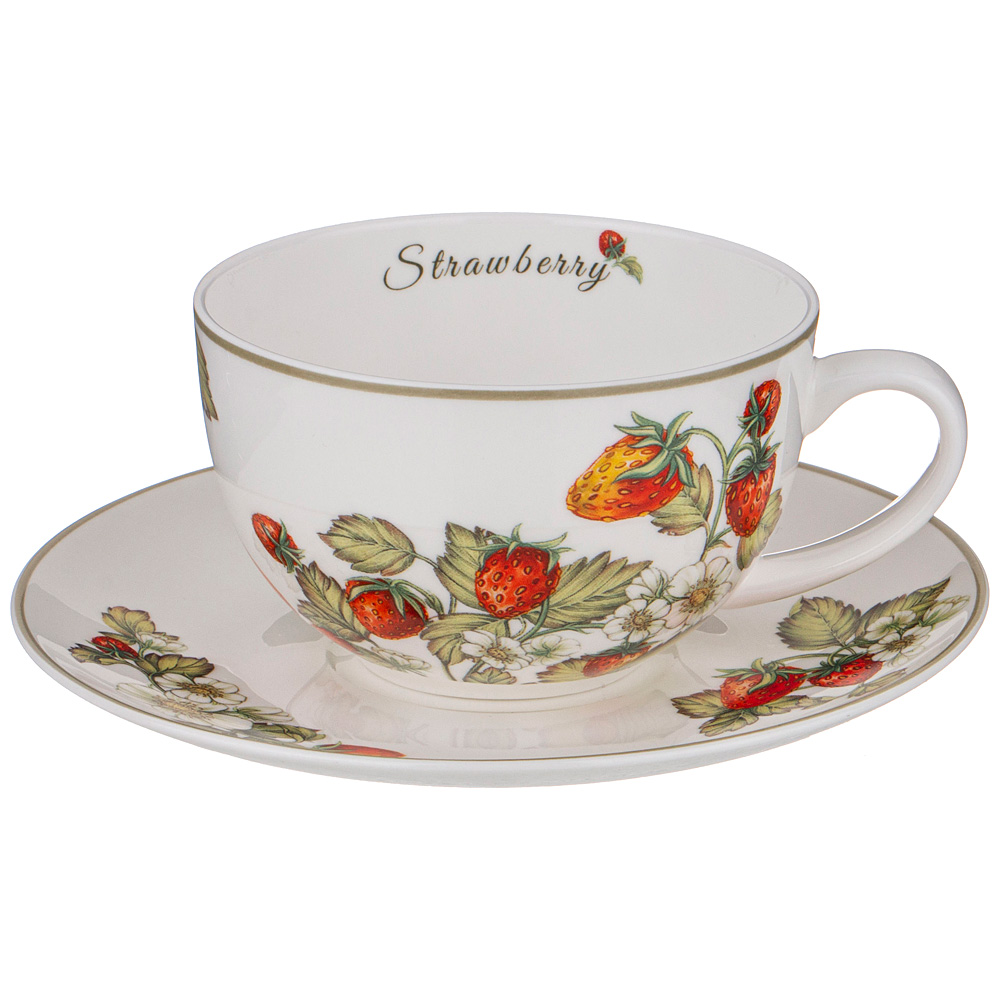 

Чайная пара Lefard Strawberry чашка 300мл, блюдце, фарфор 85-1908_, Разноцветный
