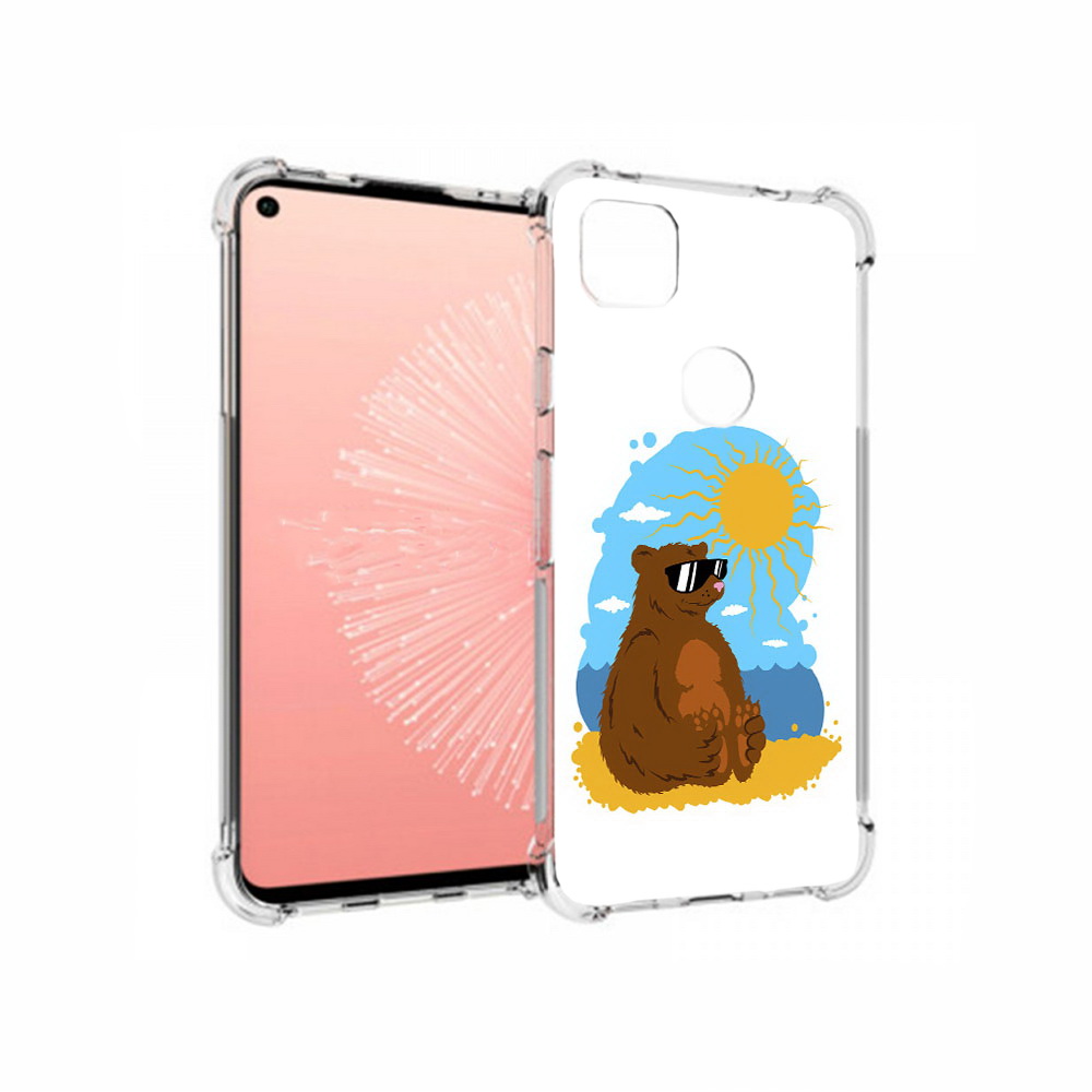 

Чехол MyPads Tocco для Google Pixel 4A медведь на чиле, Прозрачный, Tocco
