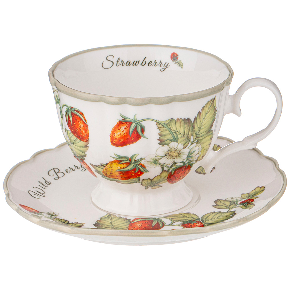 

Чайная пара Lefard Strawberry чашка 270мл, блюдце, фарфор 85-1897_, Разноцветный