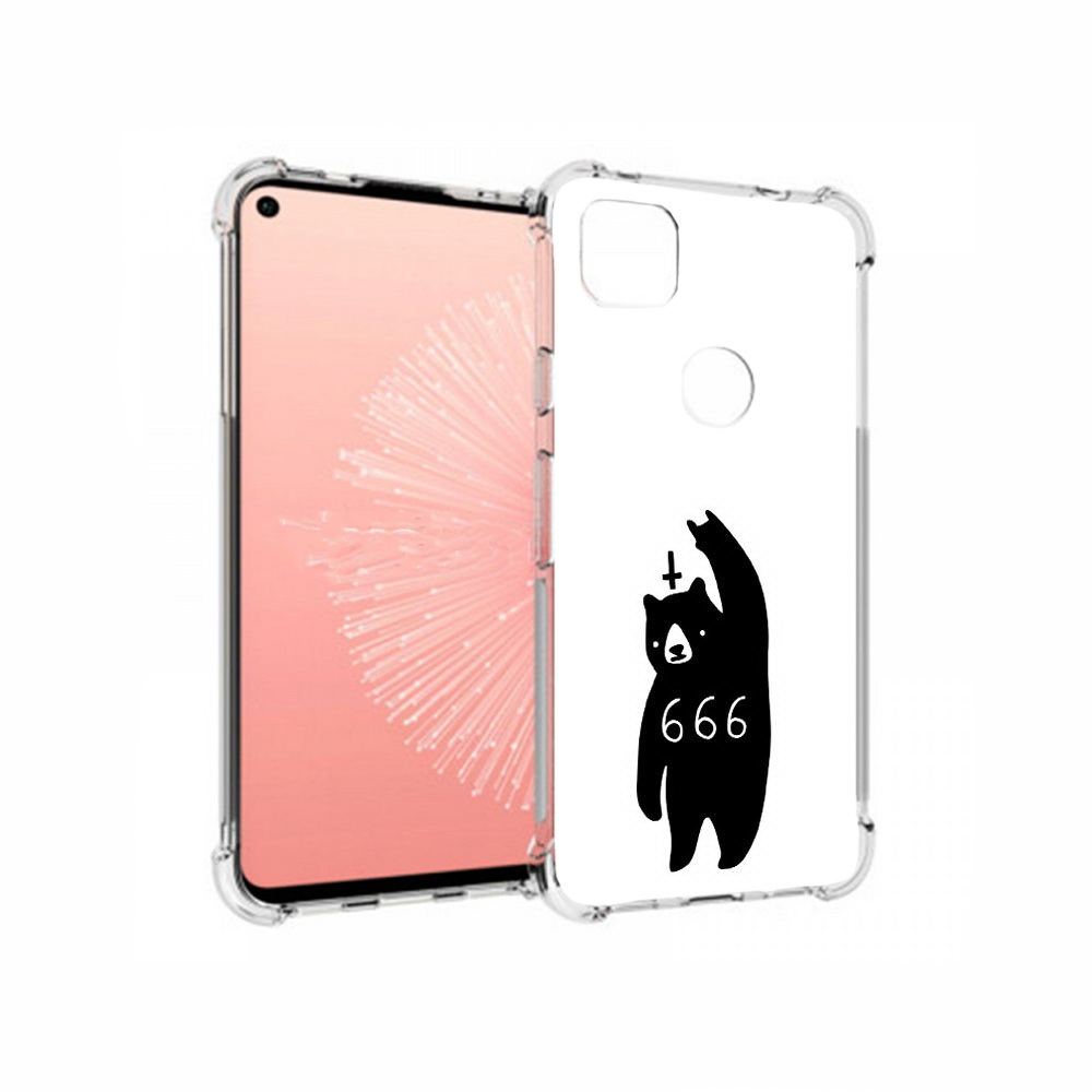 

Чехол MyPads Tocco для Google Pixel 4A медведь 666, Прозрачный, Tocco