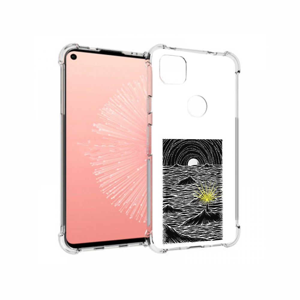 

Чехол MyPads Tocco для Google Pixel 4A маяк в черно белом море, Прозрачный, Tocco