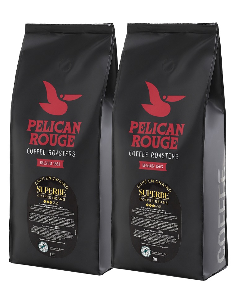 Кофе в зернах PELICAN ROUGE SUPERBE, набор из 2 шт. по 1 кг