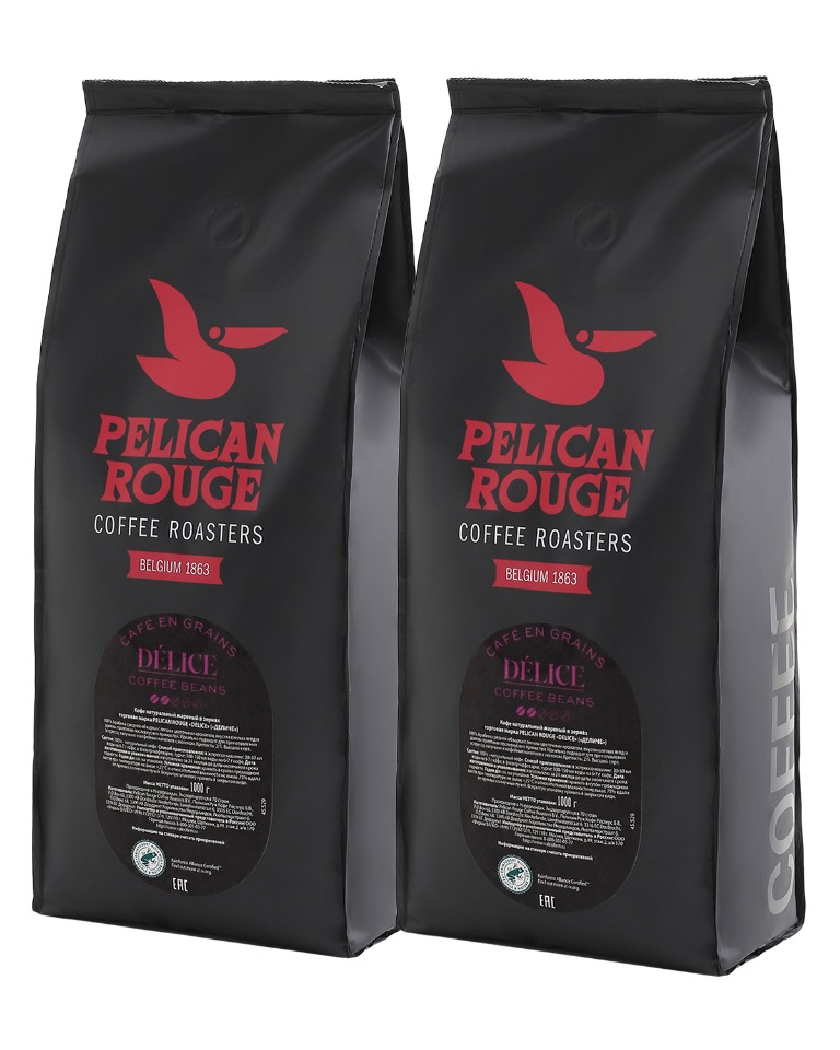 Кофе в зернах PELICAN ROUGE DELICE, набор из 2 шт. по 1 кг