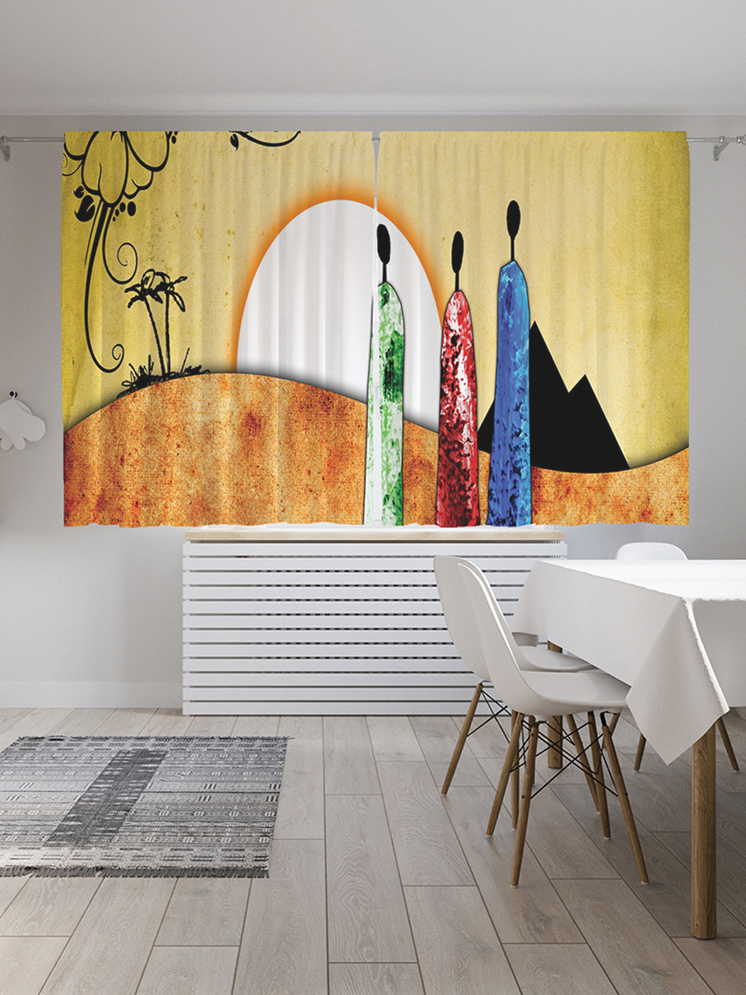 

Шторы с фотопечатью "Наблюдатели заката" из сатена, 290х180 см