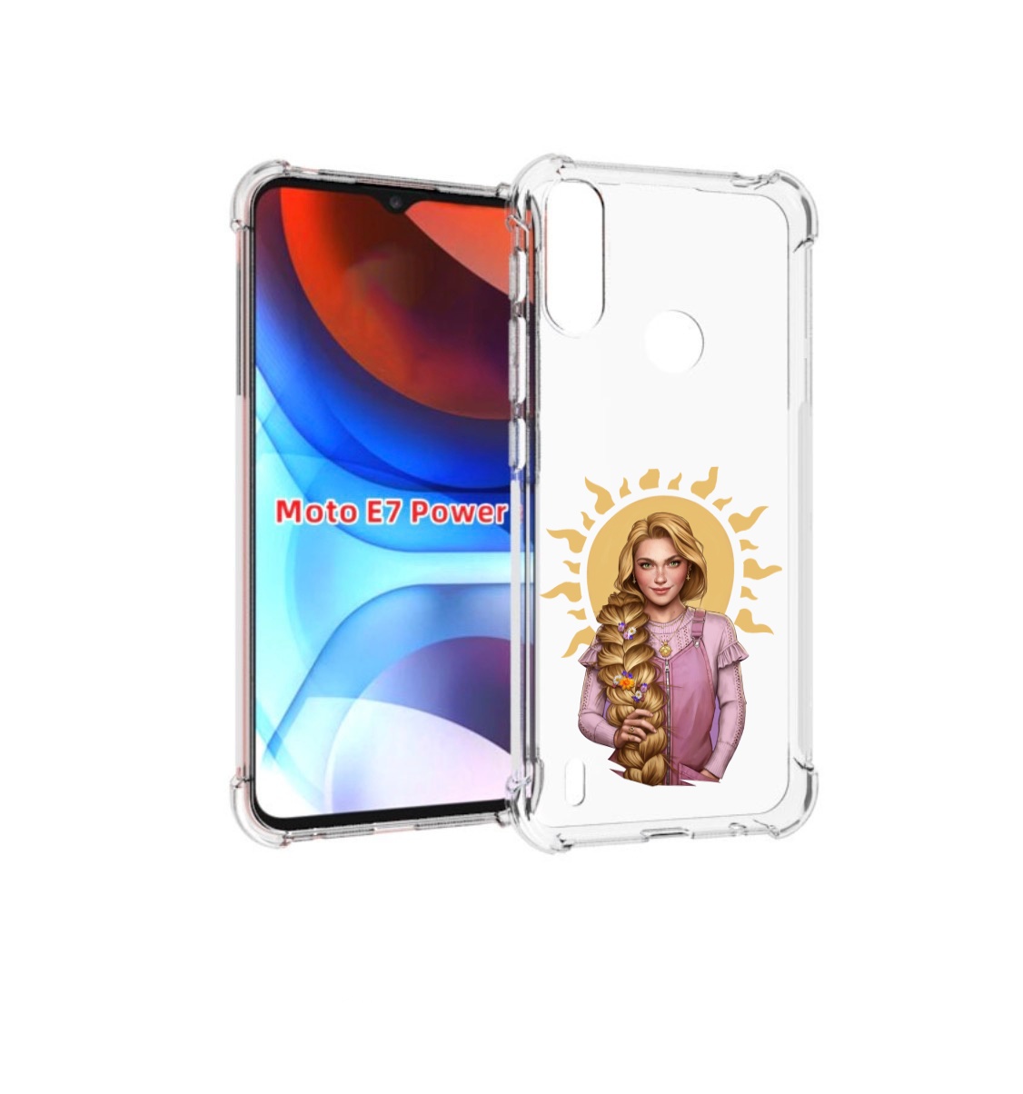 

Чехол MyPads девушка-с-большой-косой для Motorola Moto E7 Power, Прозрачный, Tocco