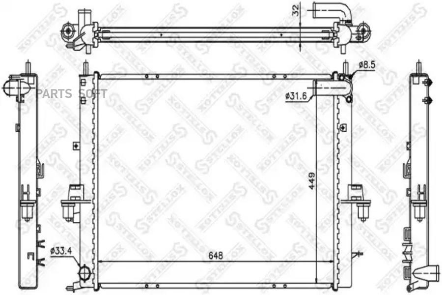 

STELLOX 1026282SX 10-26282-SX_радиатор системы охлаждения!\ Rover 75 1.8-2.5 V6 99>