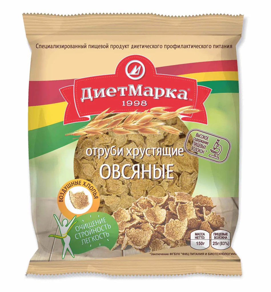 Отруби ДиетМарка овсяные, 150 г х 2 шт