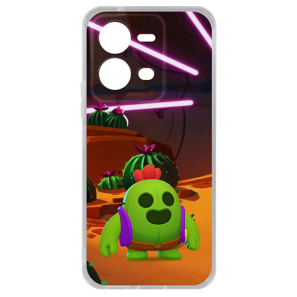 

Чехол Brawl Stars-Спайк для Vivo V25, Прозрачный