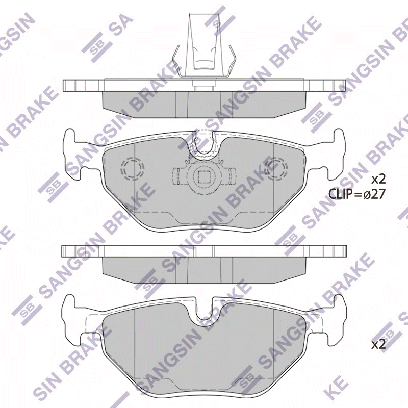 

Тормозные колодки Sangsin brake задние sp2167