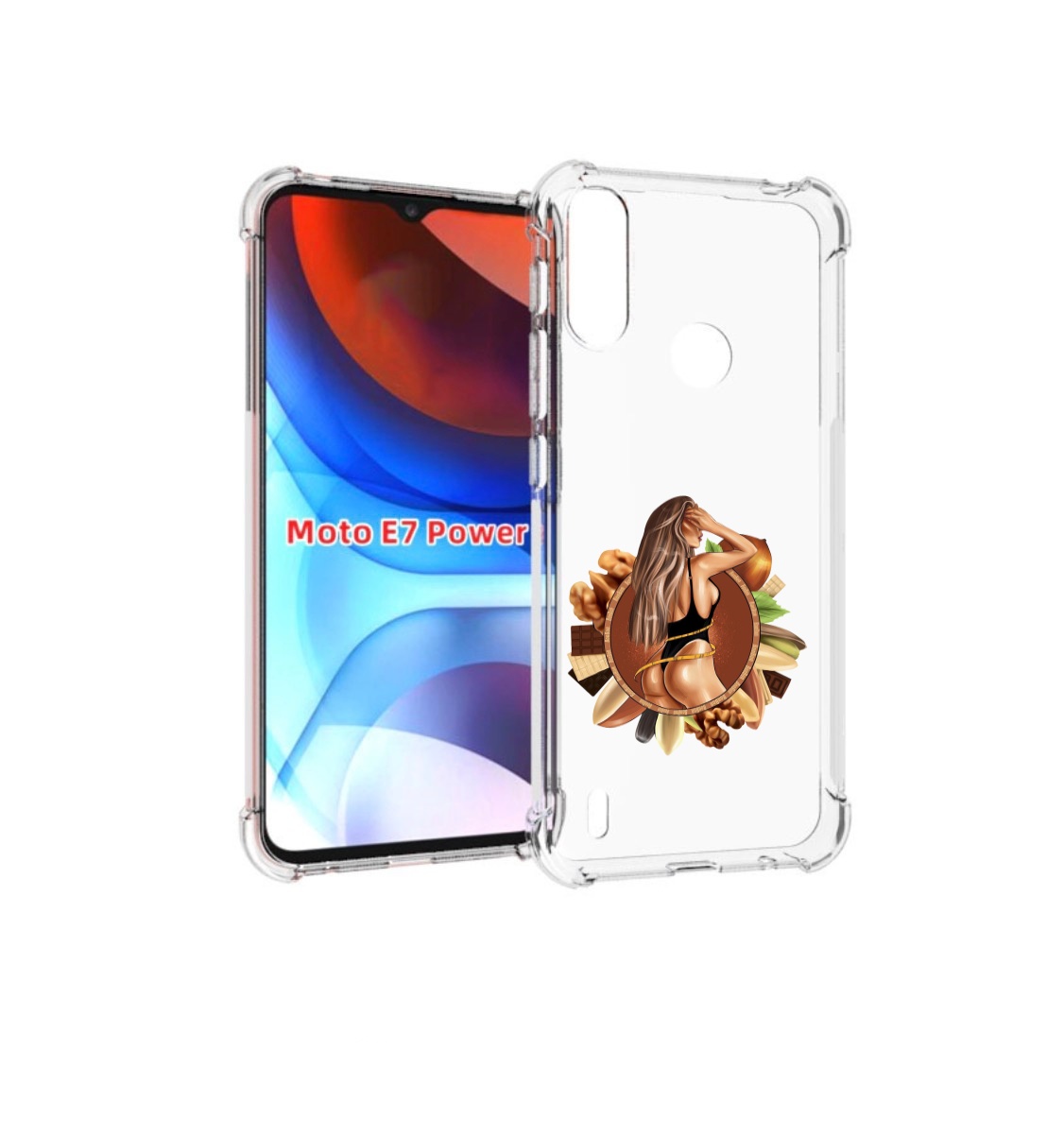 

Чехол MyPads девушка-в-черном-купальнике женский для Motorola Moto E7 Power, Прозрачный, Tocco