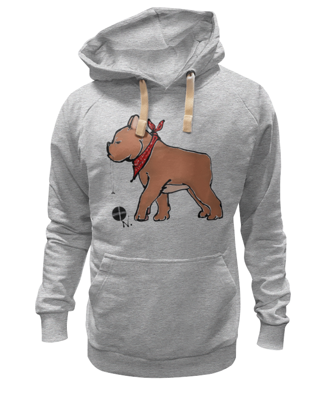 

Худи унисекс Printio Bull_dog серое 3XL, Серый, Bull_dog