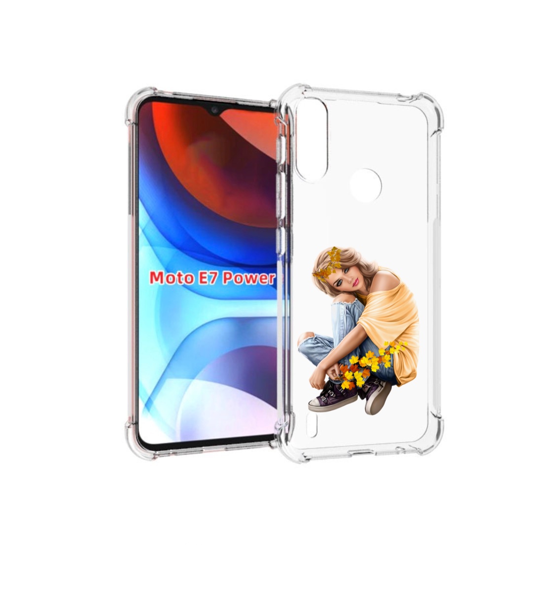 

Чехол MyPads девушка-в-цветочками женский для Motorola Moto E7 Power, Прозрачный, Tocco