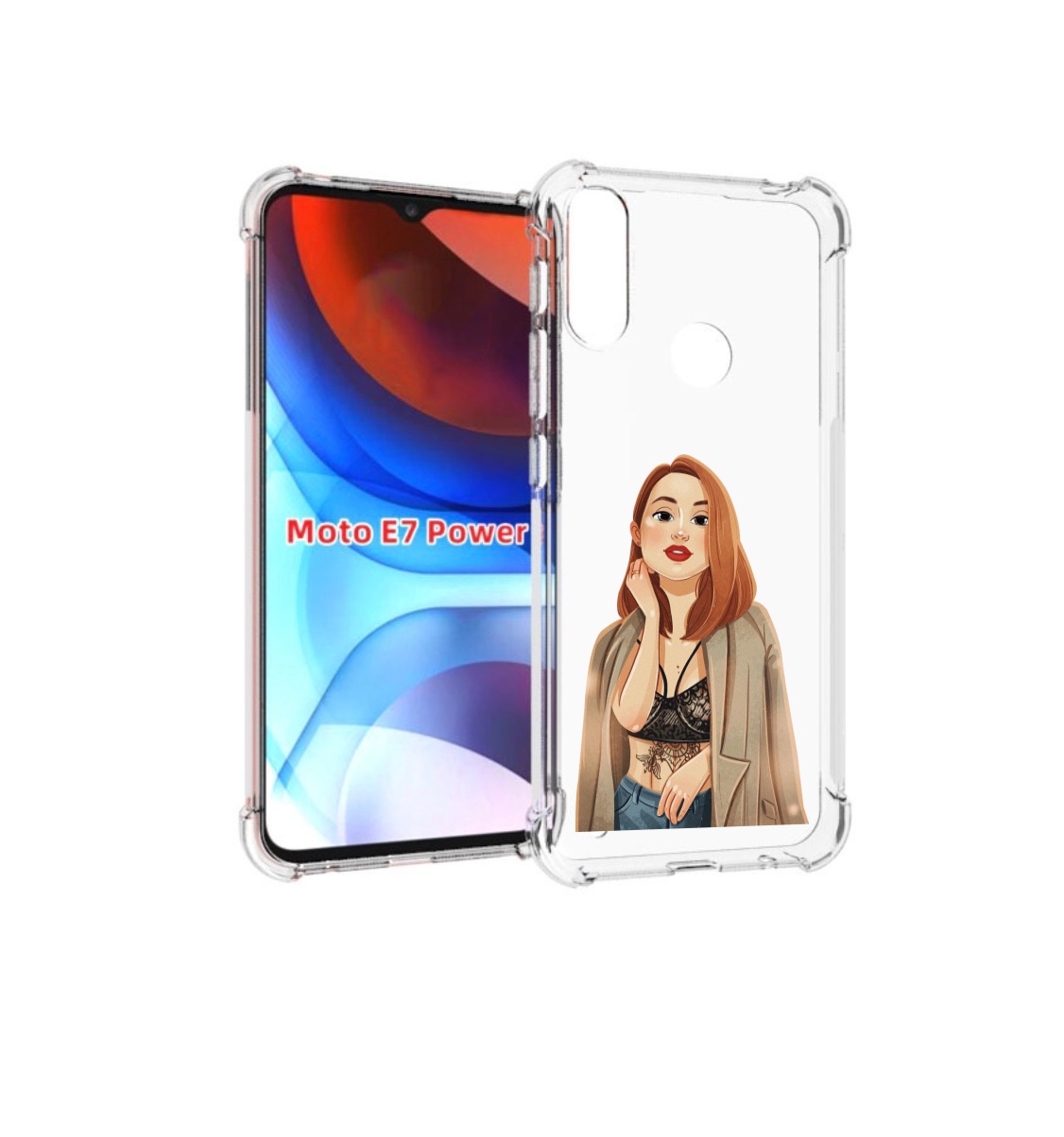 

Чехол MyPads девушка-в-кружевном-2 для Motorola Moto E7 Power, Прозрачный, Tocco