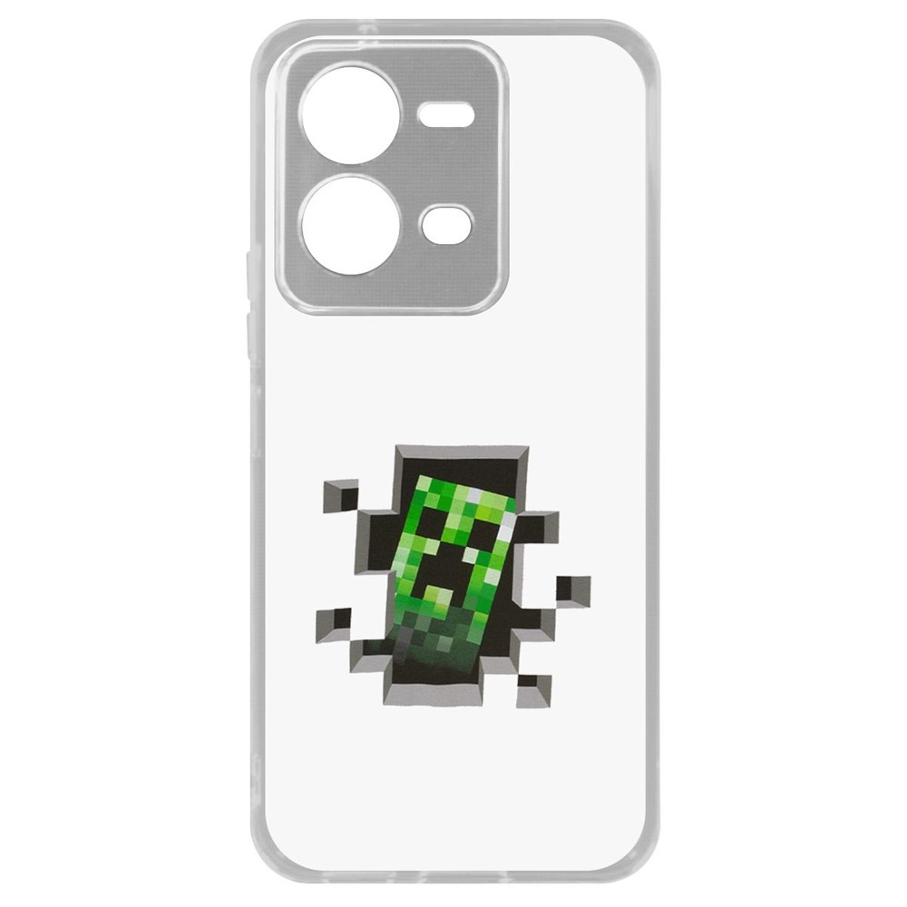 

Чехол Minecraft-Крипер для Vivo V25, Прозрачный