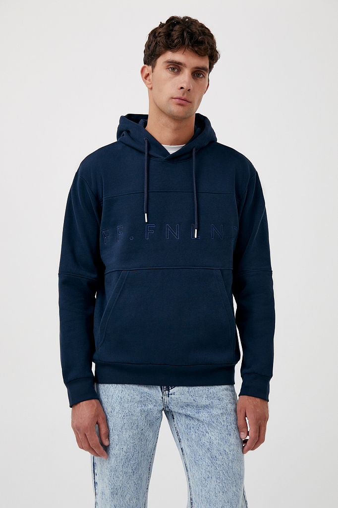 

Худи мужское Finn Flare FAB21092 синее 3XL, FAB21092