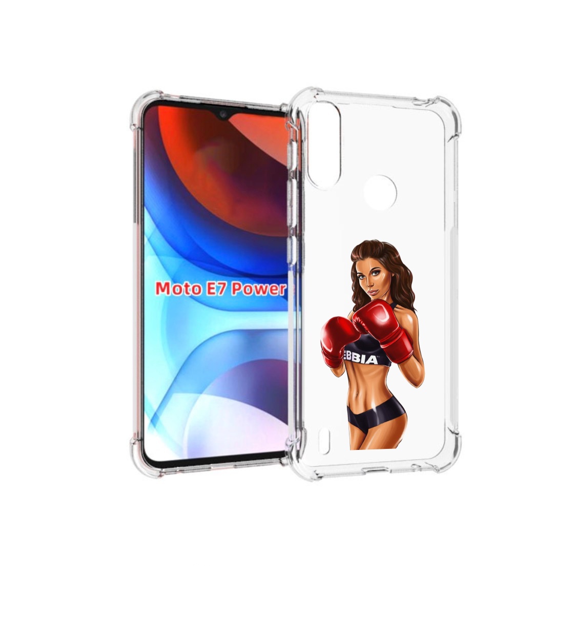 

Чехол MyPads девушка-в-боксерских-перчатках женский для Motorola Moto E7 Power, Прозрачный, Tocco