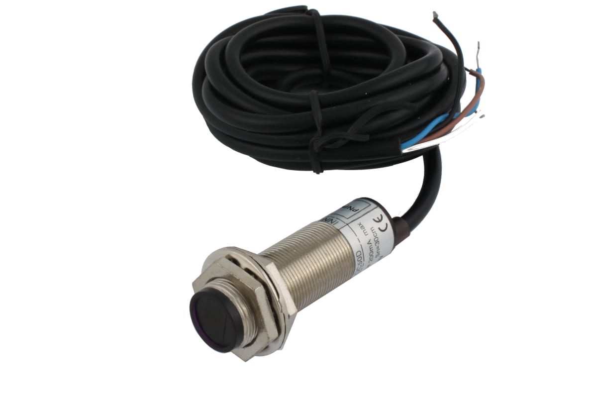 

Диффузионный фотодатчик INNOCONT М18x1, зона срабатывания до 50 см, -10 +60 С, 12…24 VDC,
