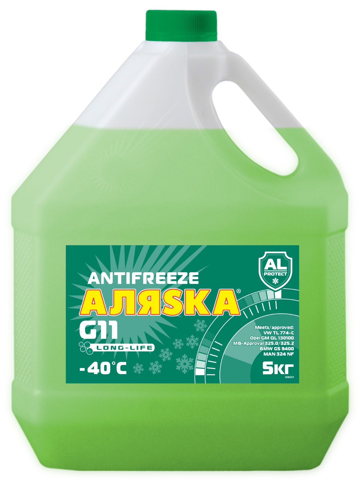 фото Антифриз аляска long life g11 зеленый 5кг аляsка