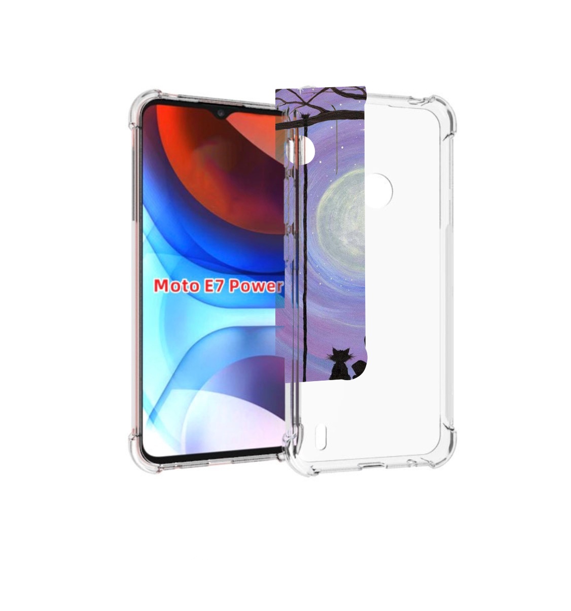 

Чехол MyPads девушка с котом на качеле женский для Motorola Moto E7 Power, Прозрачный, Tocco