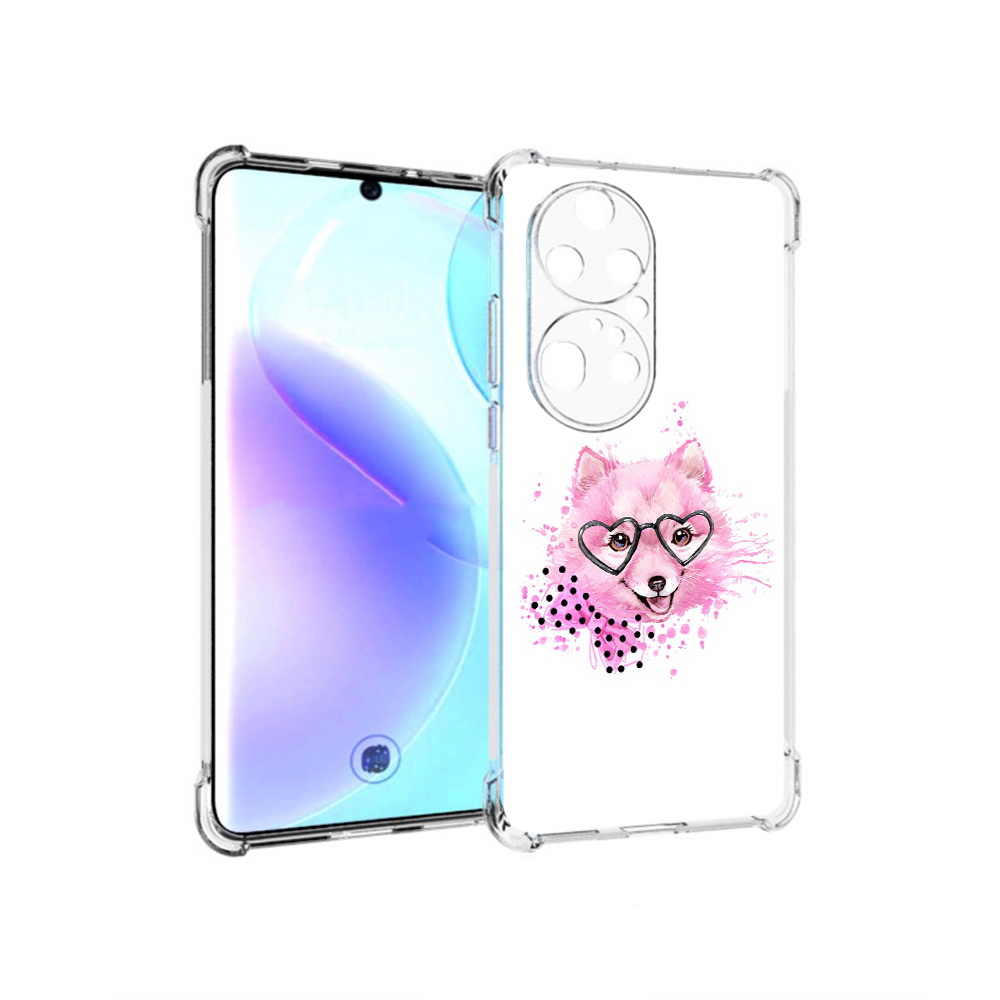 

Чехол MyPads Tocco для Huawei P50 Pro розовый волченок, Прозрачный, Tocco
