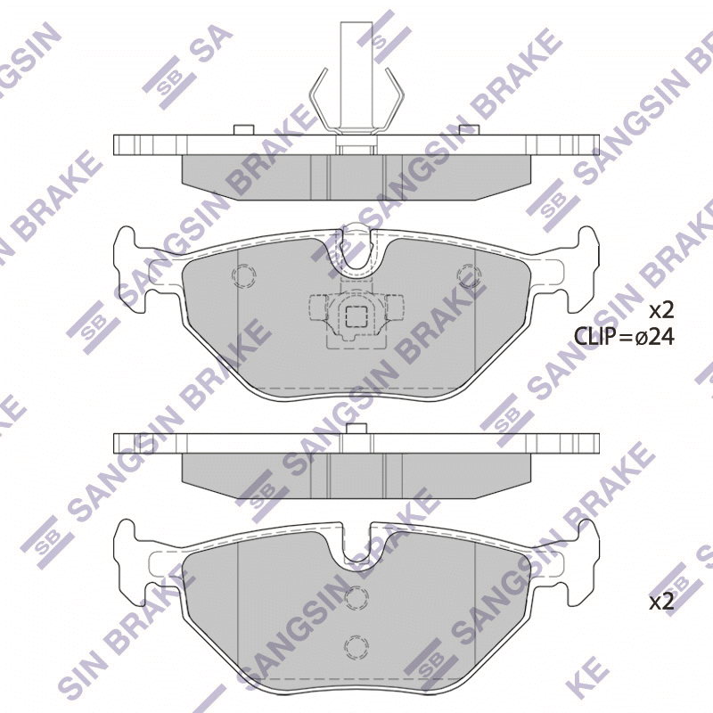 

Тормозные колодки Sangsin brake задние sp2162