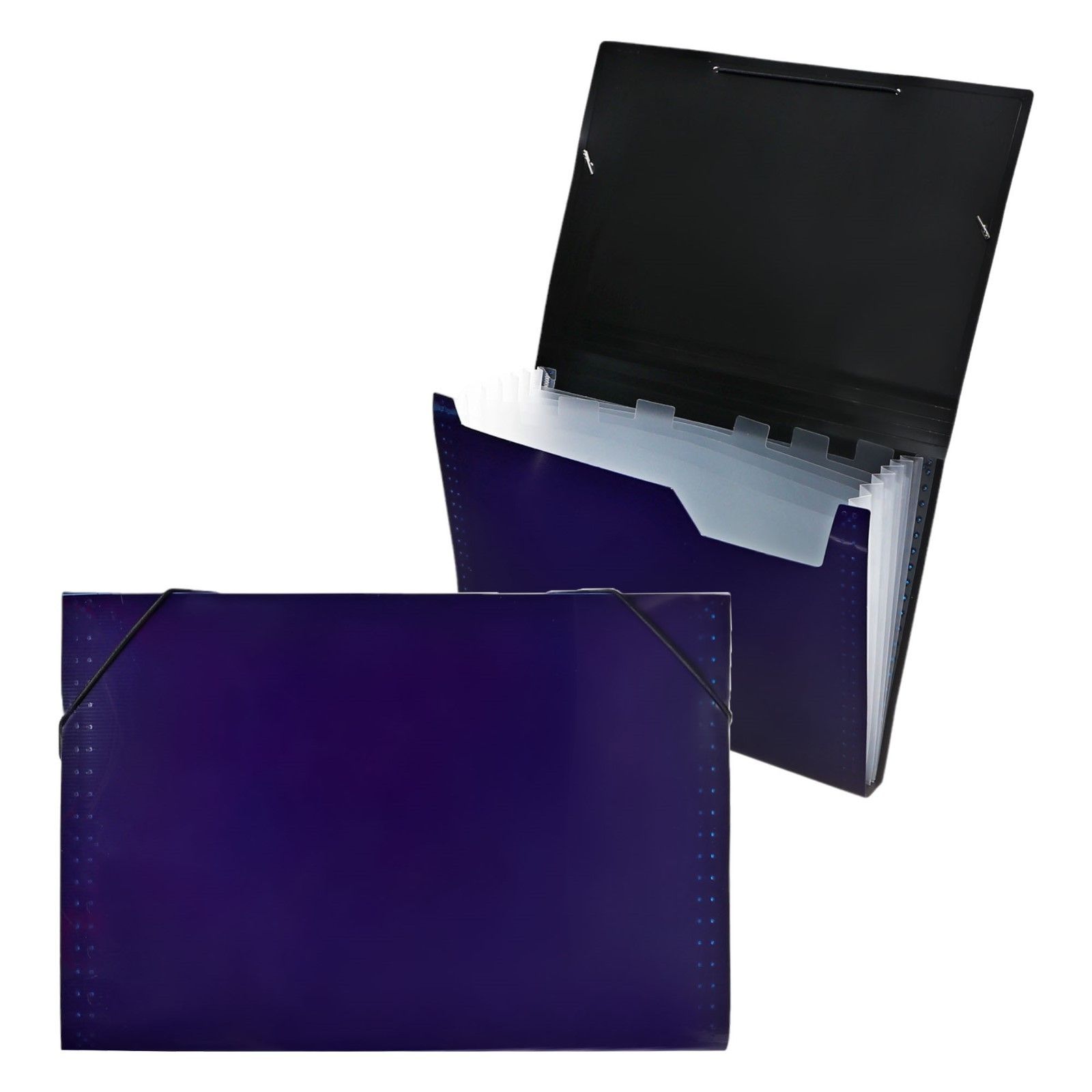 

Папка картотека Calligrata TOP DeLuxe 6 отдел. A4 пластик 1.0мм черн. рез в цвет, Фиолетовый
