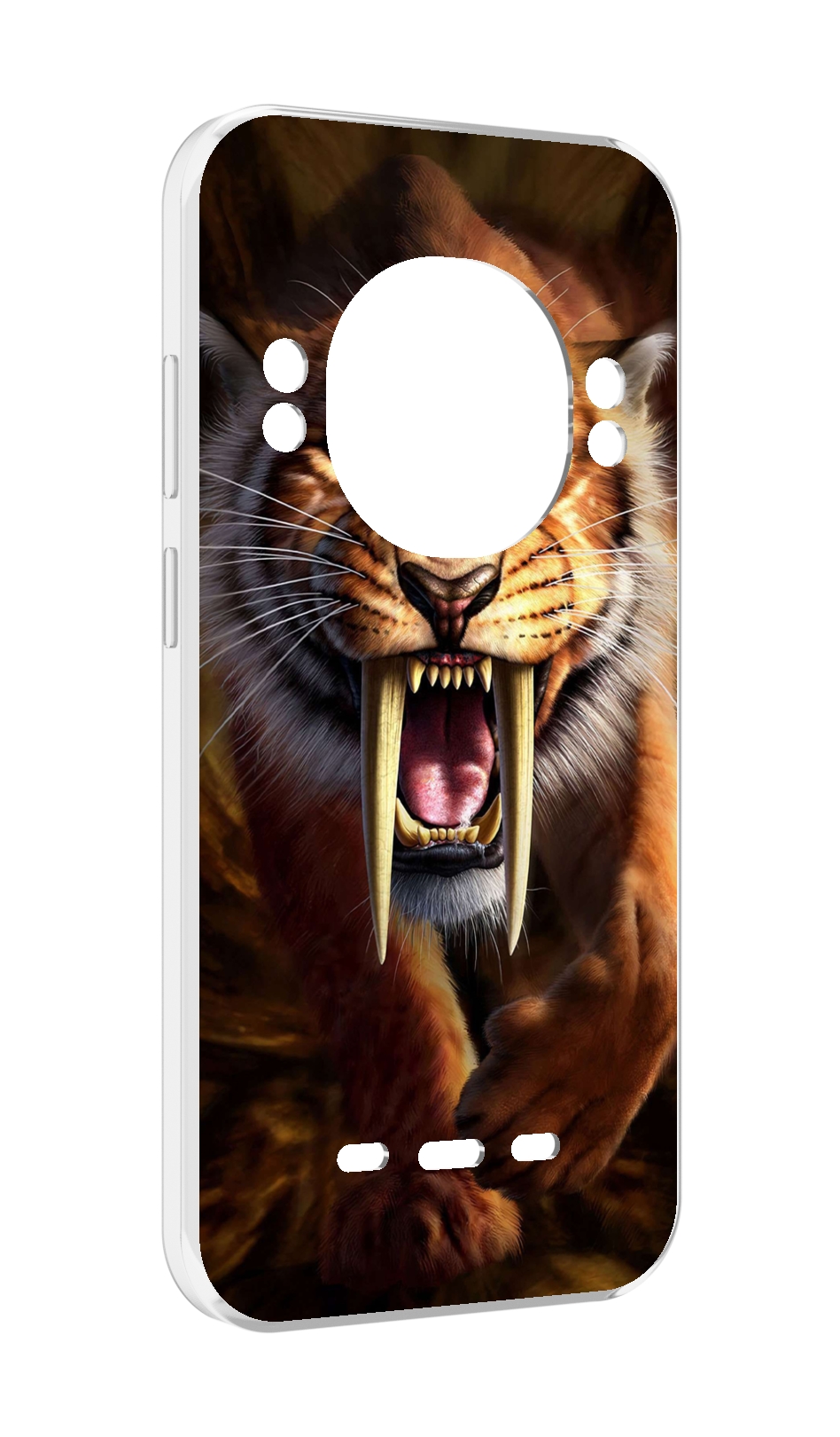 

Чехол MyPads саблезубый злой тигр для UleFone Power Armor 16 Pro, Прозрачный, Tocco